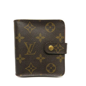 Louis Vuitton Compact Zip Bi fold Wallet Monogram Brown